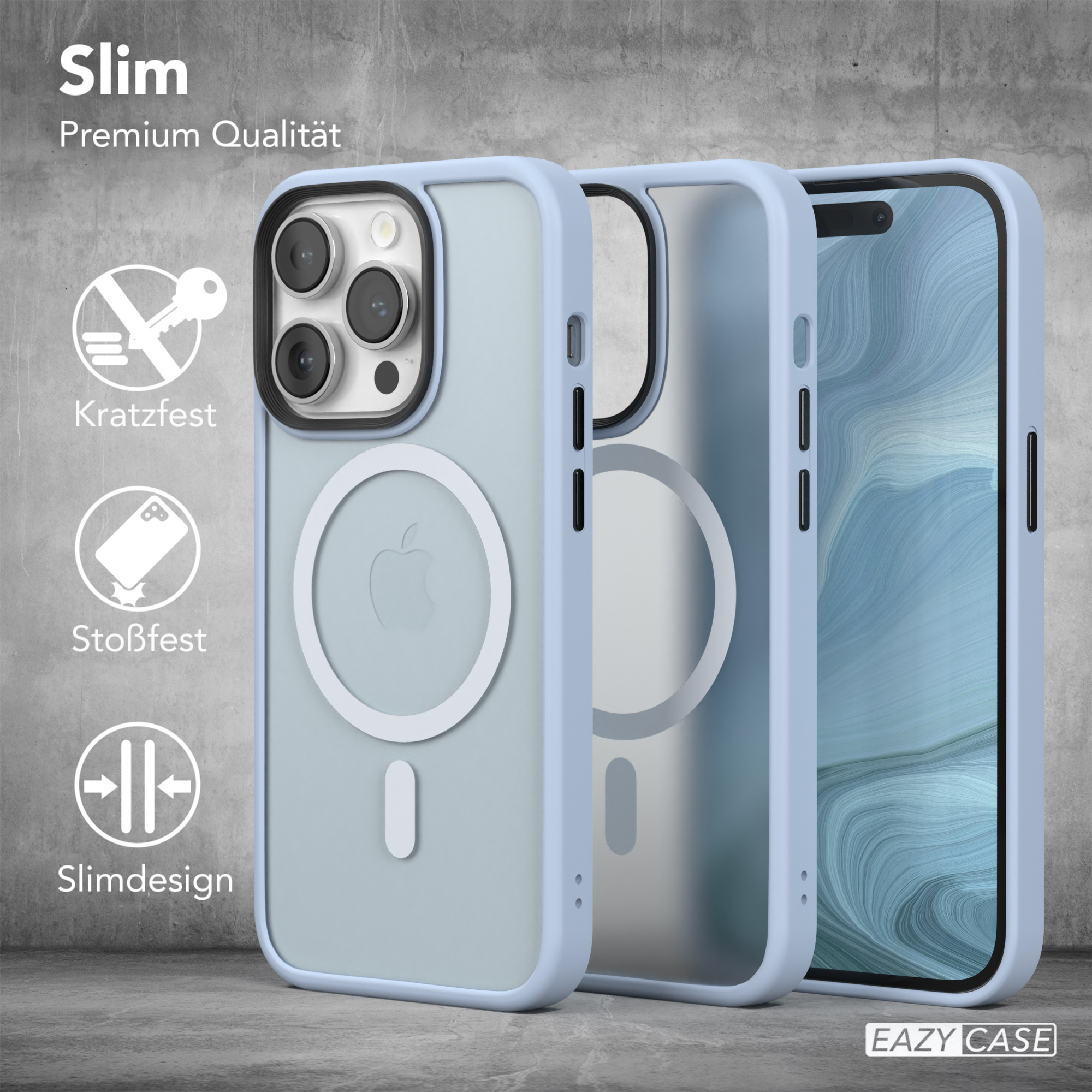 Matt Hellblau EAZY mit Case 14 Backcover, Outdoor MagSafe, CASE iPhone Pro, Apple,