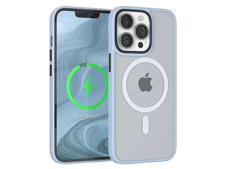EAZY CASE Outdoor iPhone Backcover, 13 MagSafe, mit Matt Apple, Hellblau Case Pro