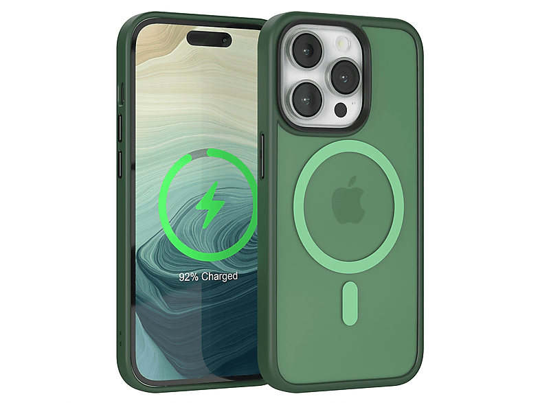 EAZY CASE Outdoor Case Matt mit MagSafe, Backcover, Apple, iPhone 14 Pro, Dunkelgrün