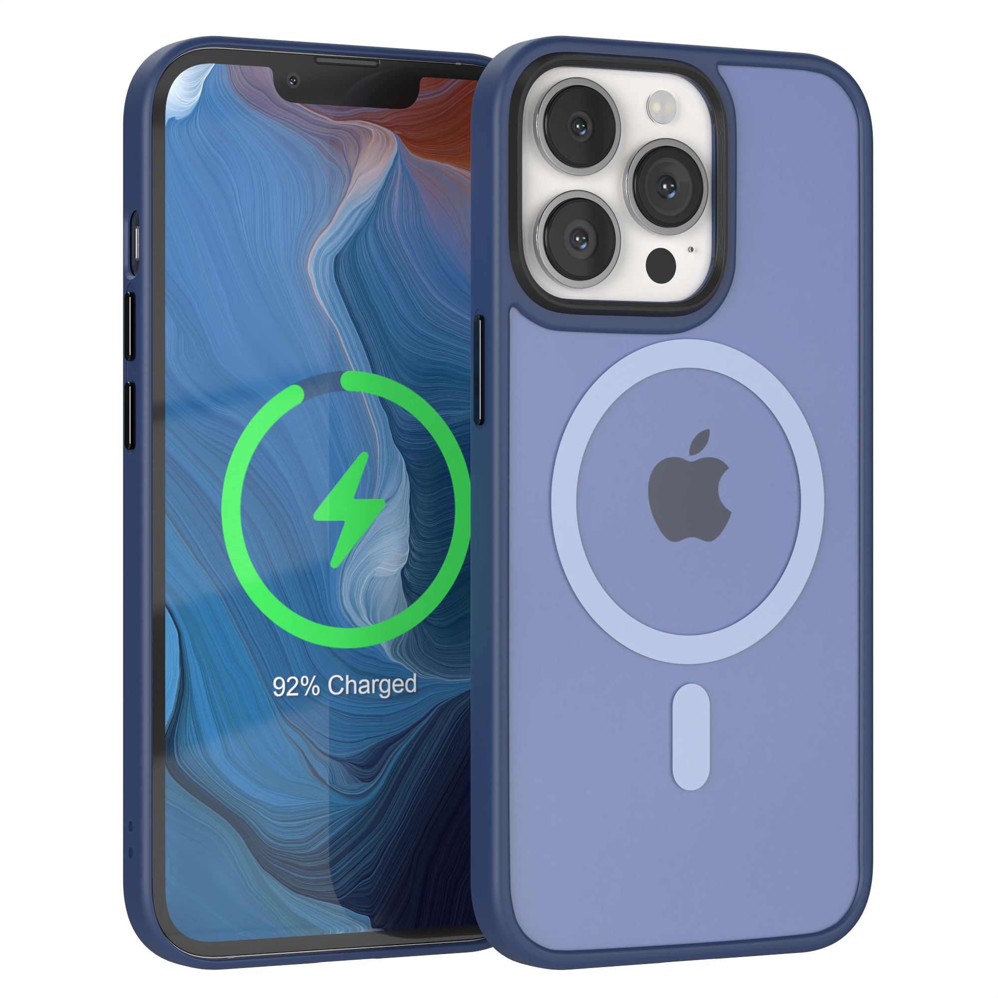 EAZY CASE Outdoor Apple, iPhone Matt Dunkelblau Pro, MagSafe, mit Backcover, 13 Case