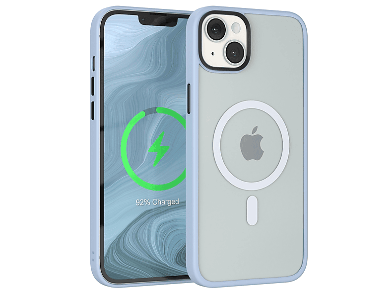EAZY CASE Outdoor MagSafe, mit iPhone Apple, Backcover, Plus, 14 Hellblau Case Matt