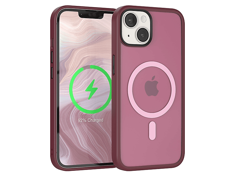 EAZY CASE Outdoor Case Matt mit MagSafe, Backcover, Apple, iPhone 14 / iPhone 13, Beere