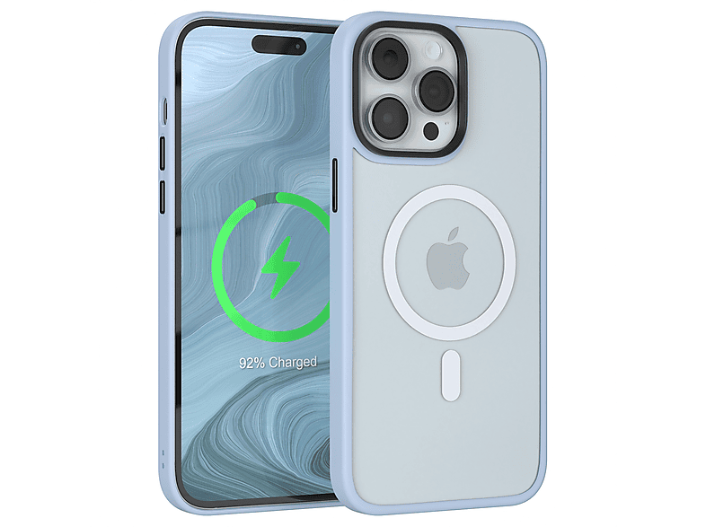 EAZY CASE Outdoor Case Matt mit MagSafe, Backcover, Apple, iPhone 14 Pro Max, Hellblau
