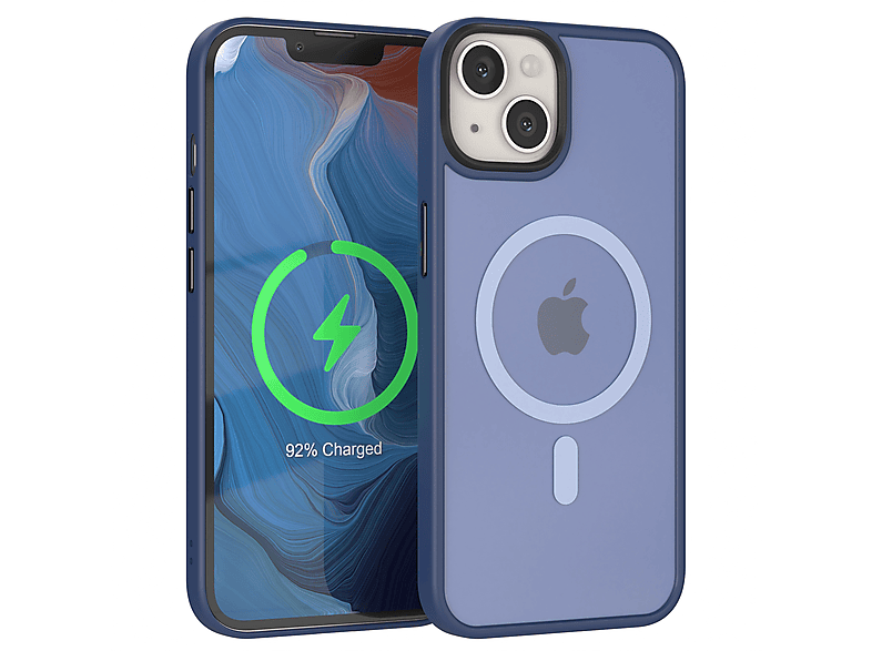 EAZY CASE Outdoor Case MagSafe, Matt Backcover, 13, iPhone Apple, mit Dunkelblau