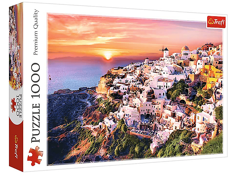 TREFL Puzzle Sonnenuntergang Santorini über