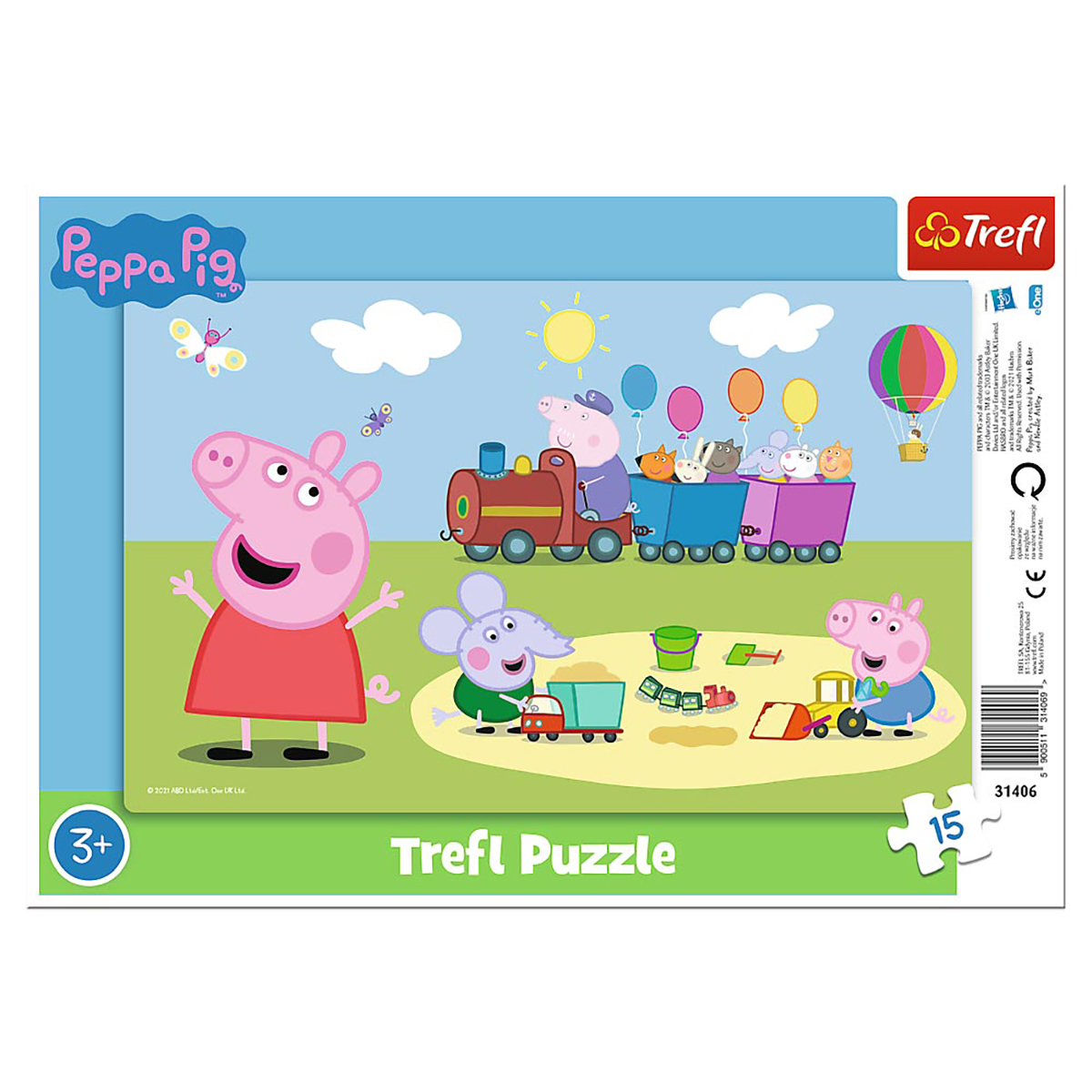 TREFL Peppa Rahmen-Puzzle - Pig Puzzle 15 Teile