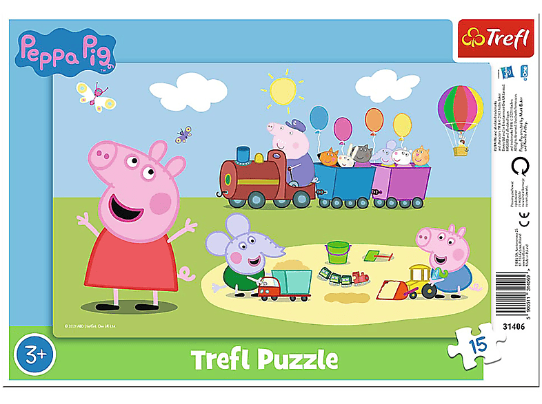 Puzzle TREFL Pig Rahmen-Puzzle 15 Teile Peppa -