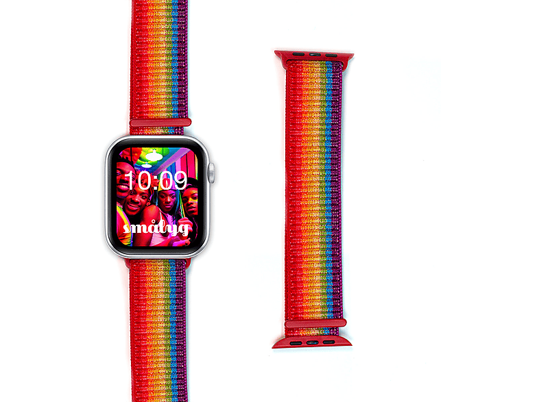 SMÅLYG Nylo Red Pride 38, Apple, Apple / rot & Series Watch SE, Ersatzarmband, 41, 1-8 40