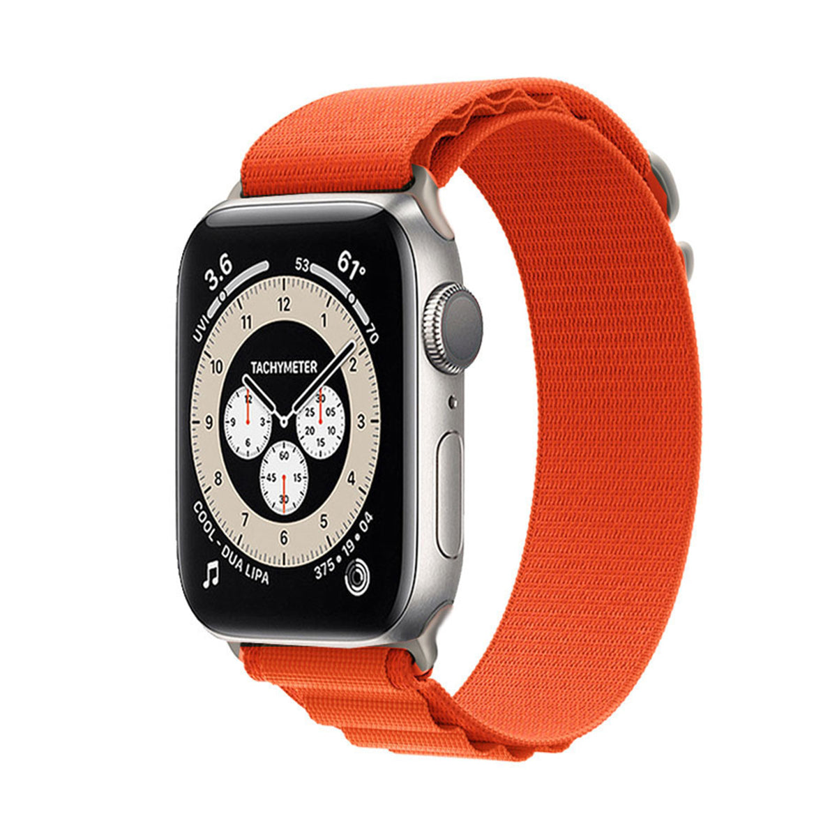 44, 42, Pilot 45, orange / Apple Series SMÅLYG SE, & Ersatzarmband, Orange Watch 1-8 Apple,