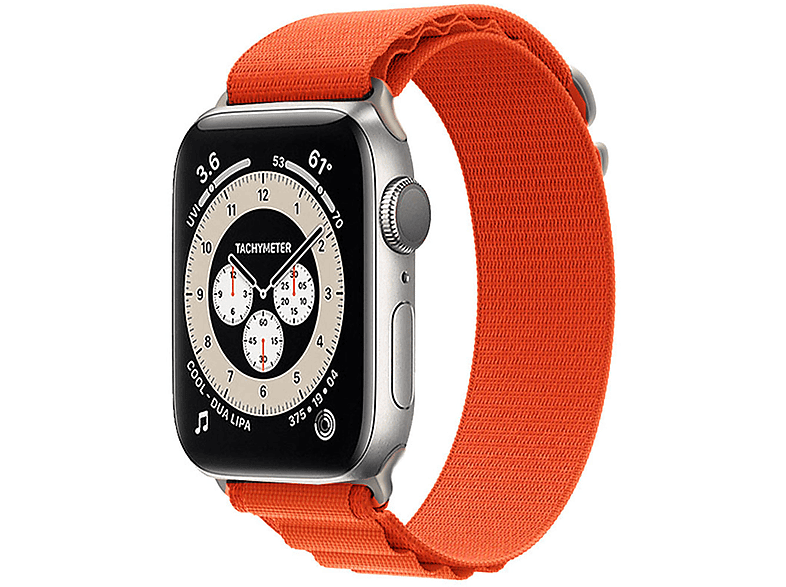 SMÅLYG Orange Pilot / 42, & Apple Series 45, 44, Apple, SE, orange Ersatzarmband, Watch 1-8