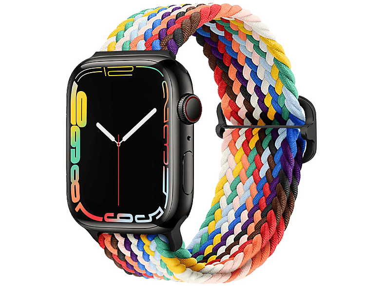 SMÅLYG Plaited Pride / 38, 40, 41, Ersatzarmband, Apple, Apple Watch Series 1-8 & SE, mehrfarbig