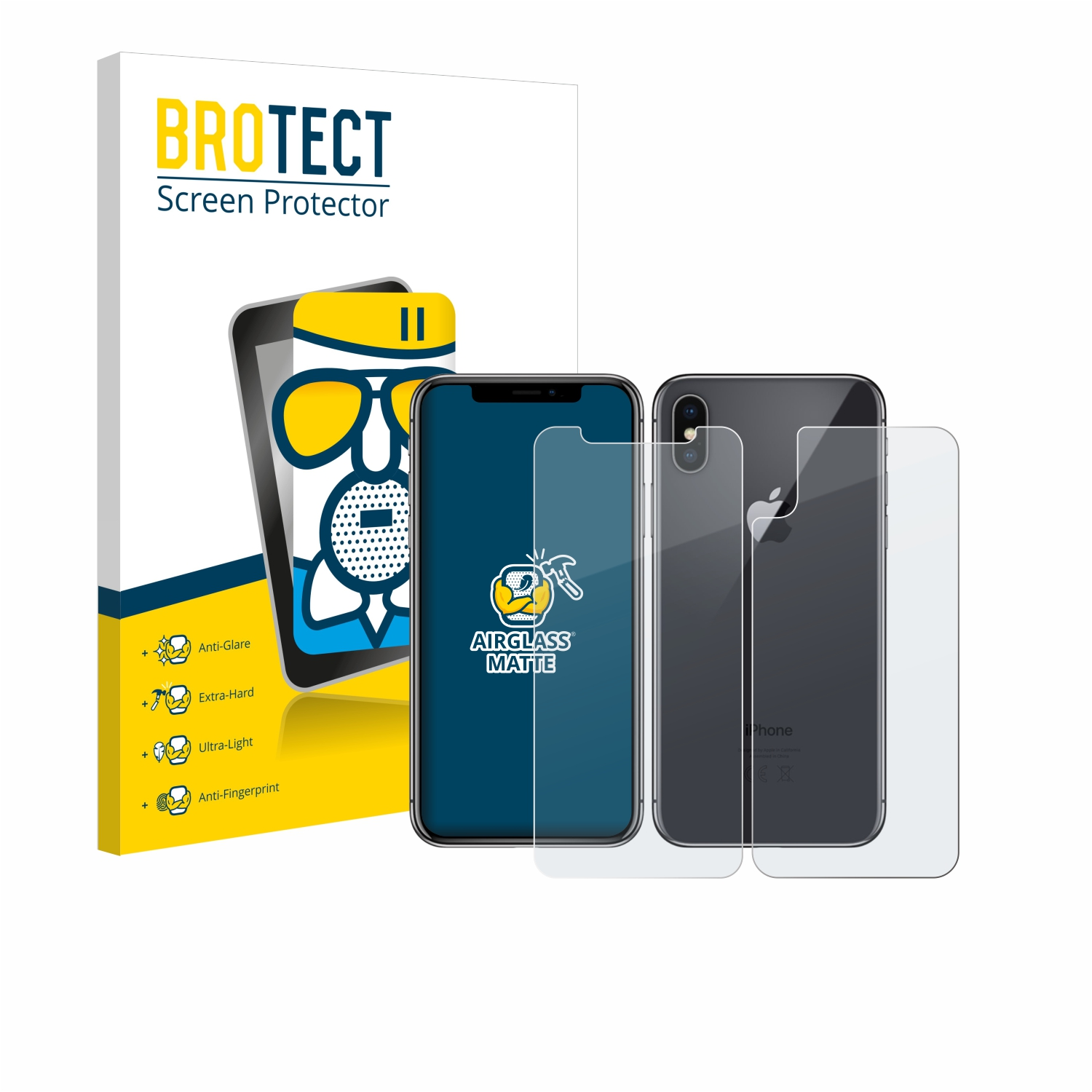 matte Schutzfolie(für iPhone BROTECT X) Airglass Apple