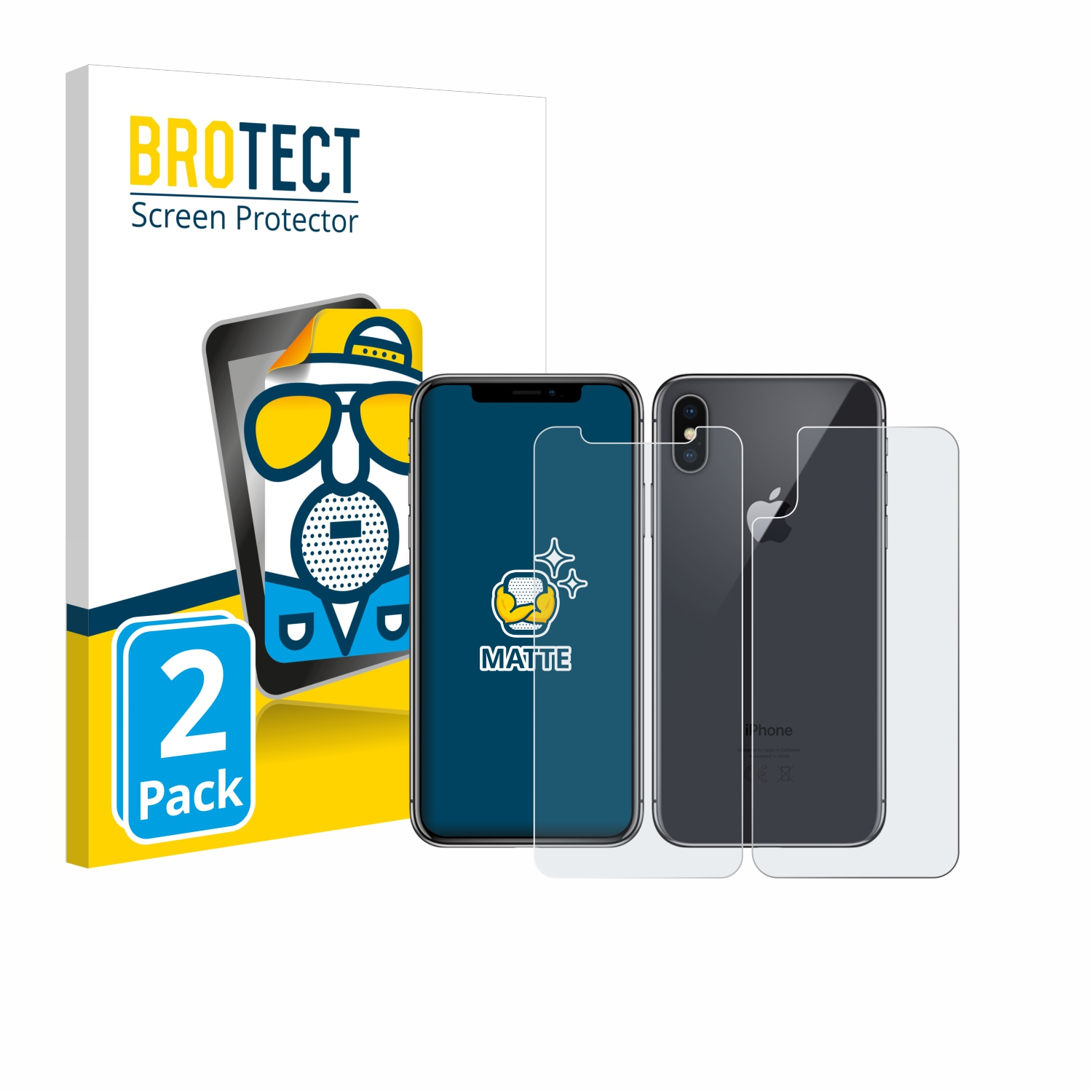 BROTECT 2x matte iPhone Apple X) Schutzfolie(für