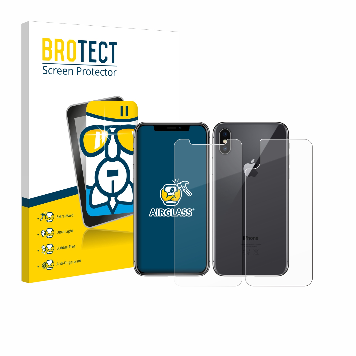 BROTECT Airglass klare Schutzfolie(für Apple X) iPhone