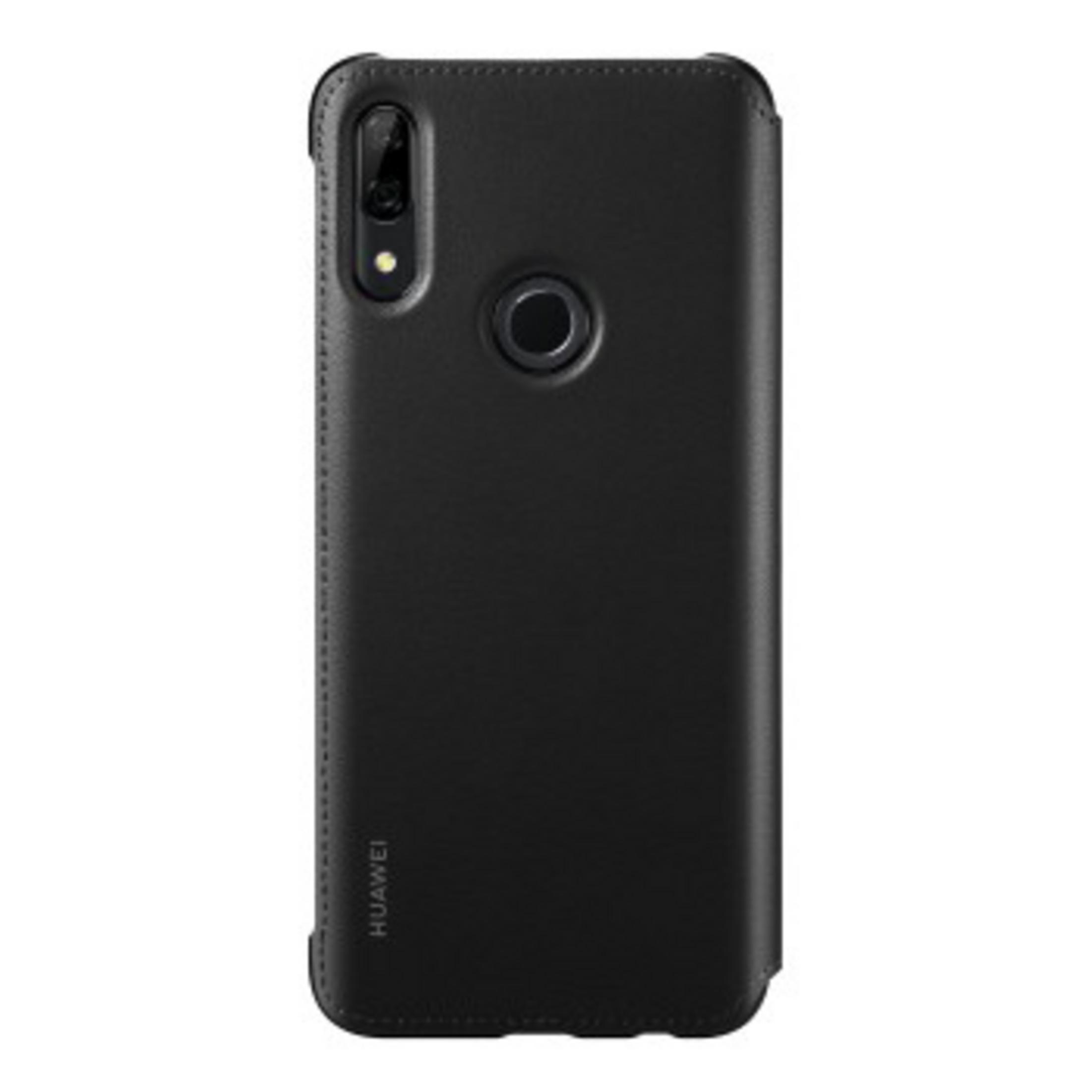 Una funda negra para teléfono con cámara y el nombre de la marca Huawei.