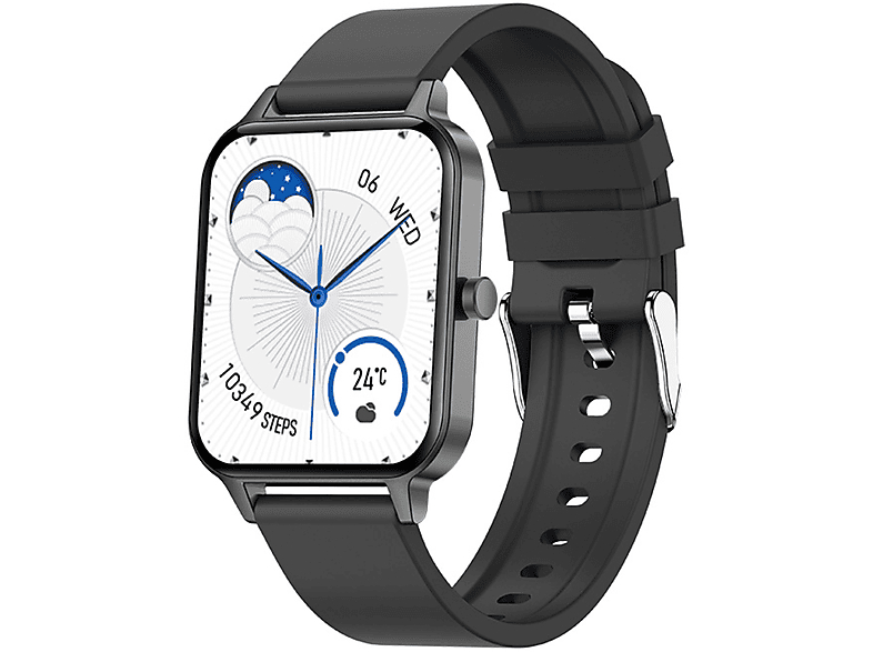 SYNTEK Smartwatch Schwarz Lokale Musikbezahlung 420*485 Auflösung Smartwatch Silikon Silikon, Schwarz