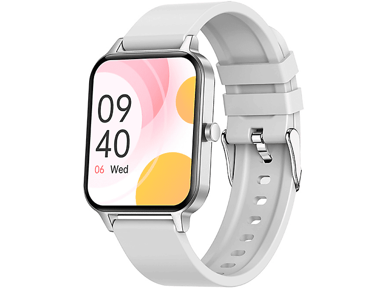 SYNTEK Smart Watch Bluetooth Talk Local Music Payment 420*485 Smart Armband Uhr 1.95 Smartwatch Silikon, Weiß