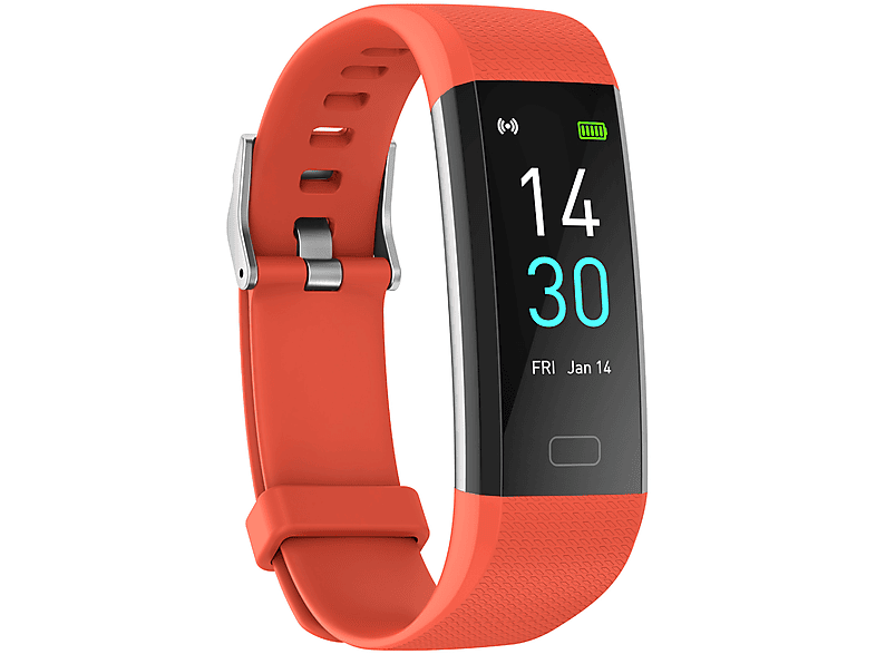 SYNTEK Smart-Armband Orange Temperatur Blutdruck Fitness Herzfrequenz Schrittzähler Smart-Armband Smartwatch Kunststoff Kunststoff, Orange