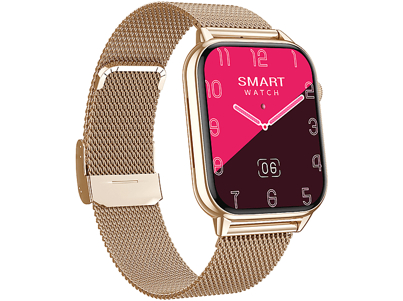 Gold Gold SYNTEK Blutdruck Gold Herzfrequenz Smartwatch Smart Stahlbanduhr NFC Stahlgürtel, Watch Sauerstoffüberwachung