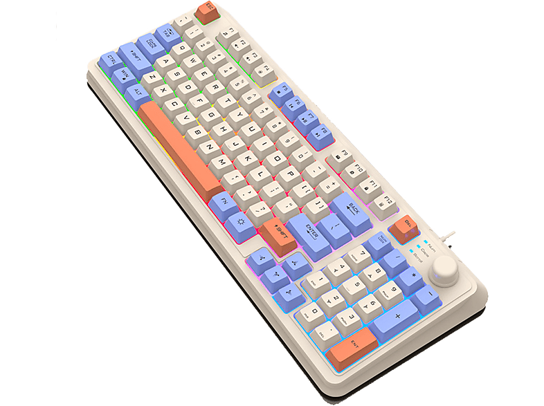 SYNTEK Membrantastatur Triple Patchwork Farbe hintergrundbeleuchtet Mechanische Tastatur 94 Tasten Layout, Tastatur, Mechanical Feel