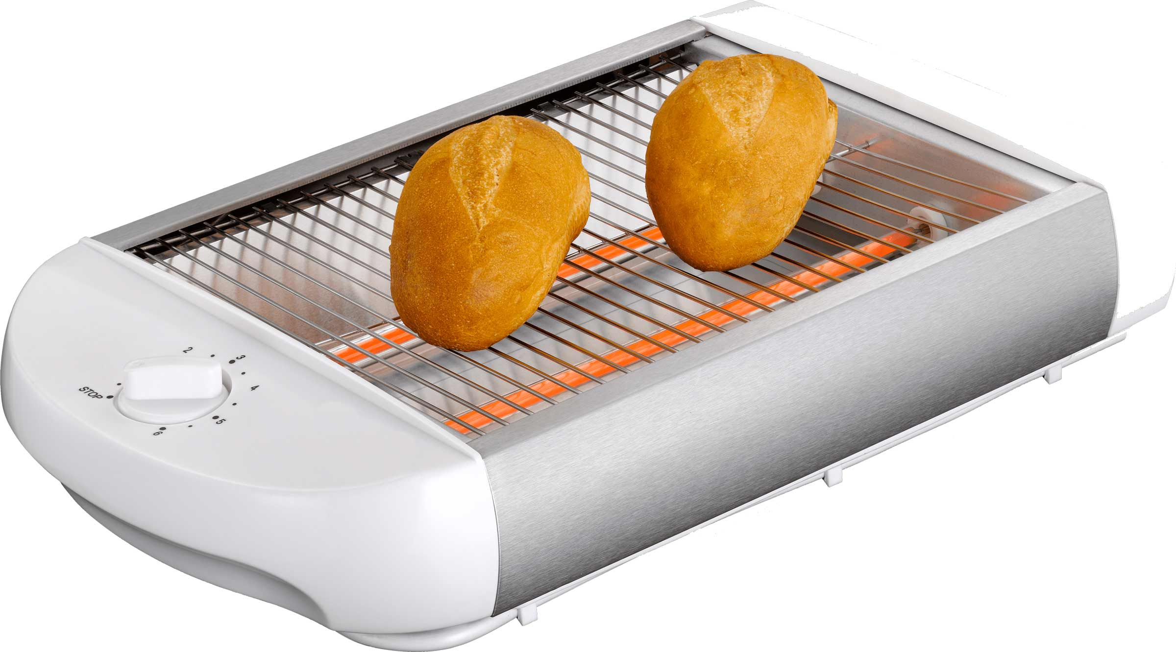 Toaster (600 Watt, Flach-Toaster Schlitze: 80001212 Weiß EPIQ Brötchen-Röster 1)