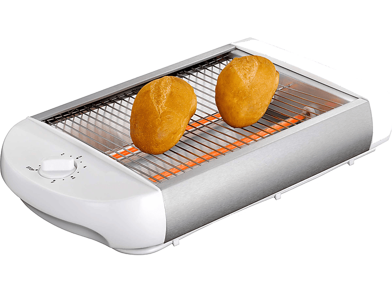 EPIQ 80001212 Flach-Toaster Brötchen-Röster Toaster Weiß (600 Watt, Schlitze: 1)