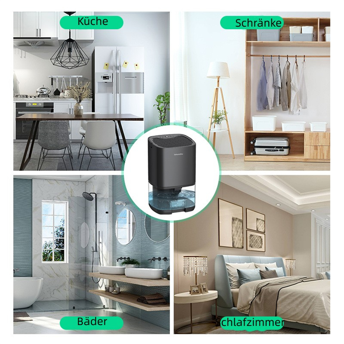 Elektrischer Luftentfeuchter 2L - Automatische Abschaltung Für Bad & Schlafzimmer