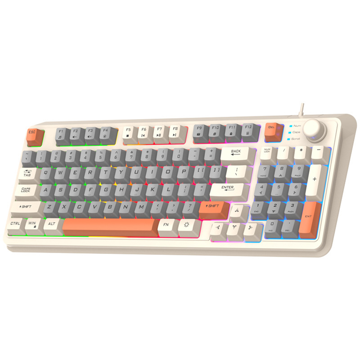 SYNTEK Membrantastatur Mechanical Lautstärkeregelung, Colour Mechanische Patchwork Schnelle Feel Tastatur, Backlit Tastatur Triple