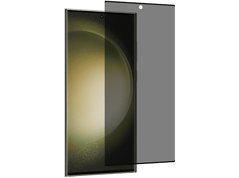 WIGENTO 1x 4D Privacy H9 Curved Hart Glas Panzer Schutzglas(für Samsung Galaxy S23 Ultra 5G)