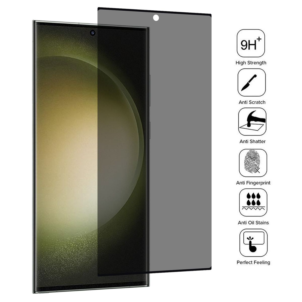 Privacy H9 Panzer Galaxy Samsung Curved 1x WIGENTO Glas 4D Schutzglas(für S23 Ultra 5G) Hart