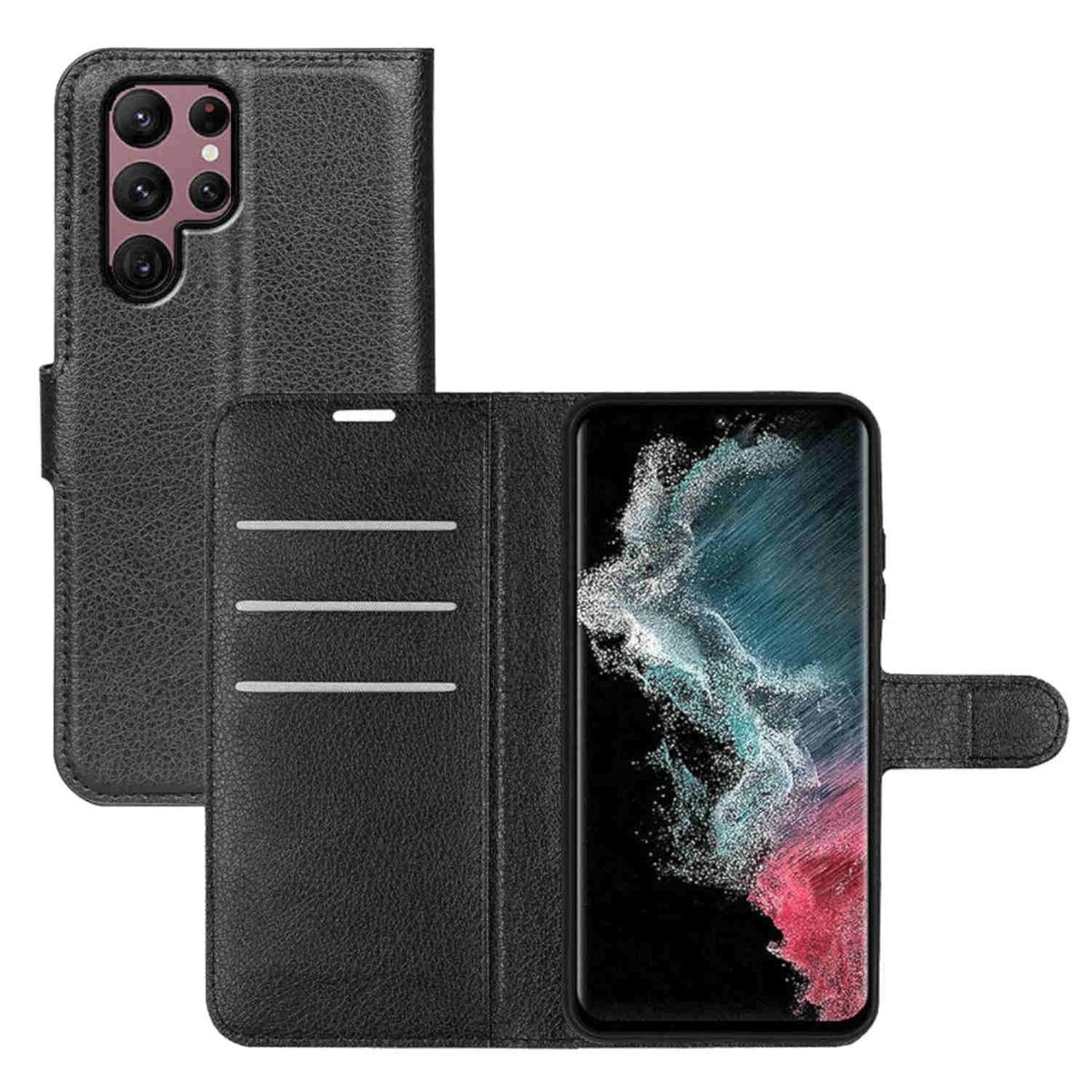 Book Galaxy Ultra, WIGENTO S23 Fach, & Samsung, Wallet Geld Kreditkarten Bookcover, Tasche Schwarz /