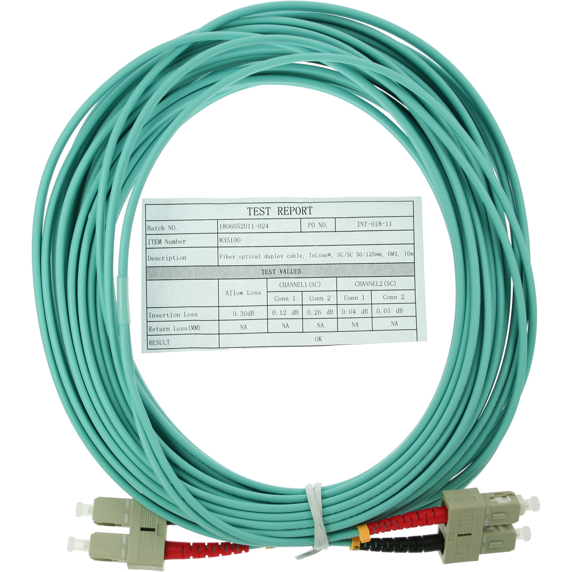INLINE InLine® LWL Duplex Kabel, 50/125µm, Kabel OM3, Patchkabel 20 LWL, Patchkabel, m SC/SC, 20m