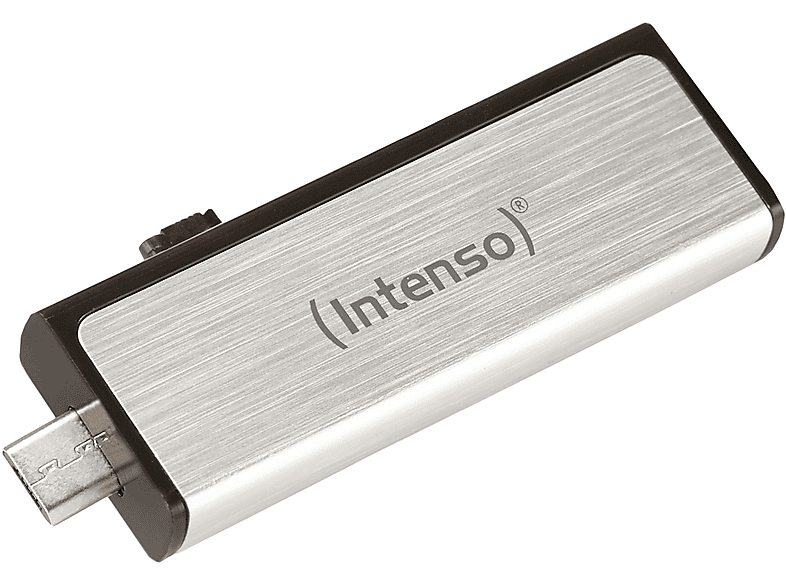 INTENSO 3523470 USB + GB) USB-Stick GB INT - 16 MOBILE MICRO AN LINE (Silber, 16 USB