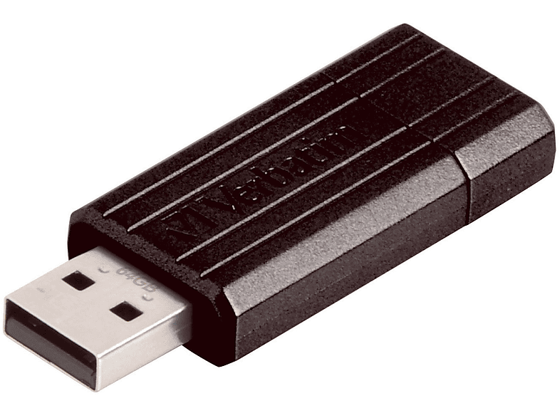 VERBATIM 49065 64GB USB DRIVE 2.0 PIN STRIPE USB Stick (Schwarz, 64 GB)