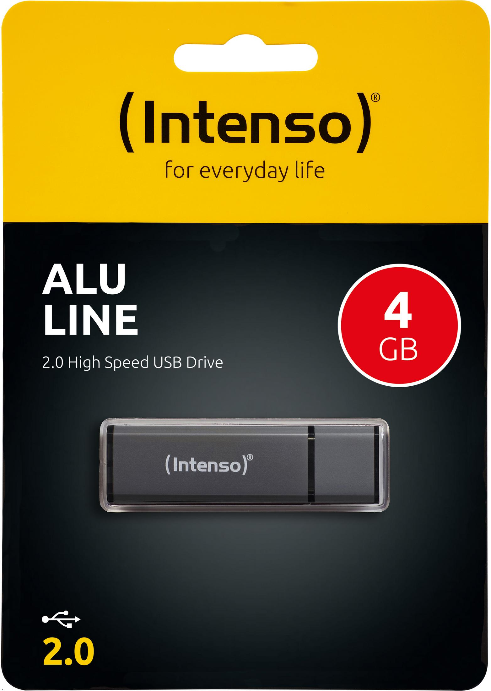 Intenso Alu Line USB-stick in verpakking, close-up.