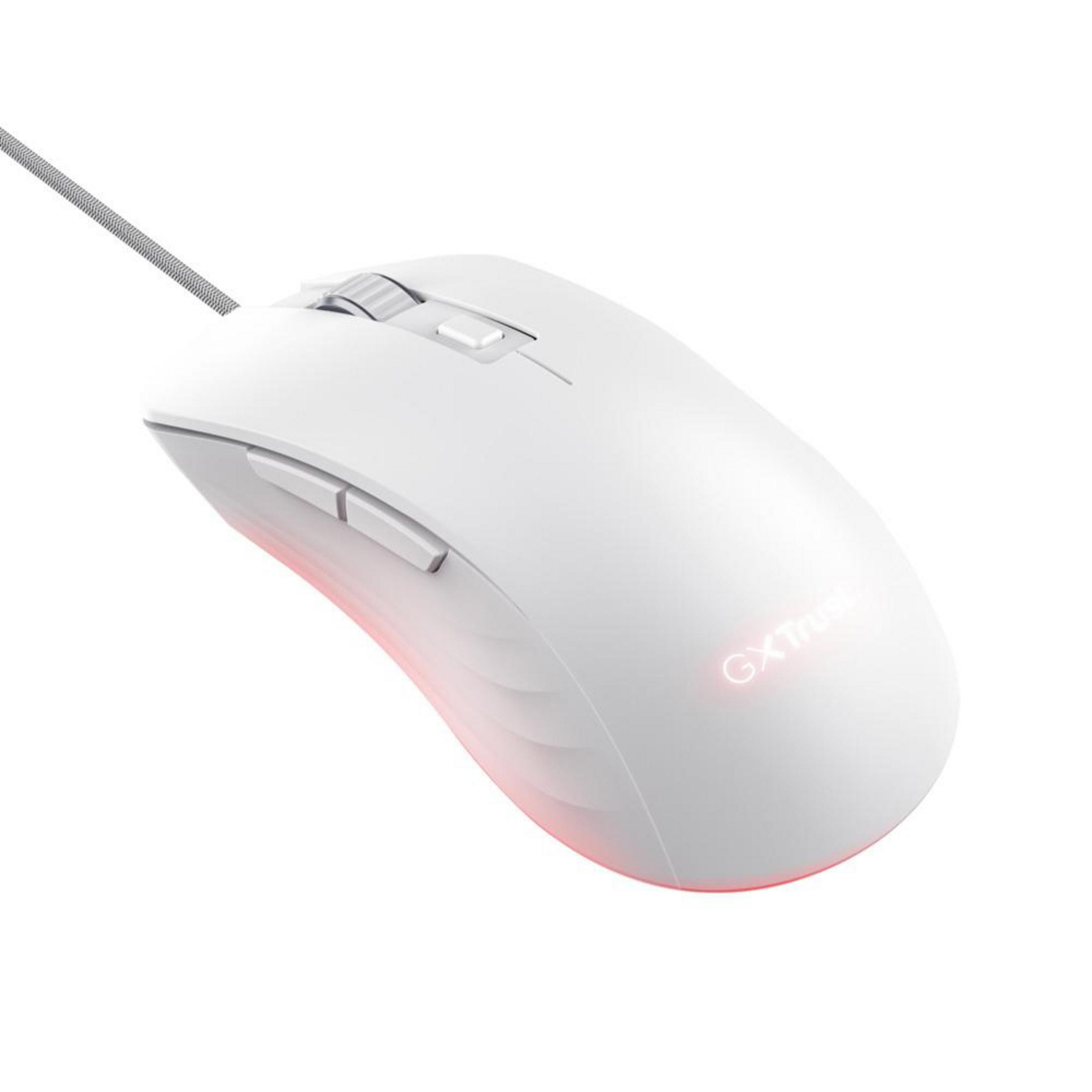 TRUST 24891 GXT924W YBAR+ Gaming GAMING Weiß WHITE Maus, MOUSE