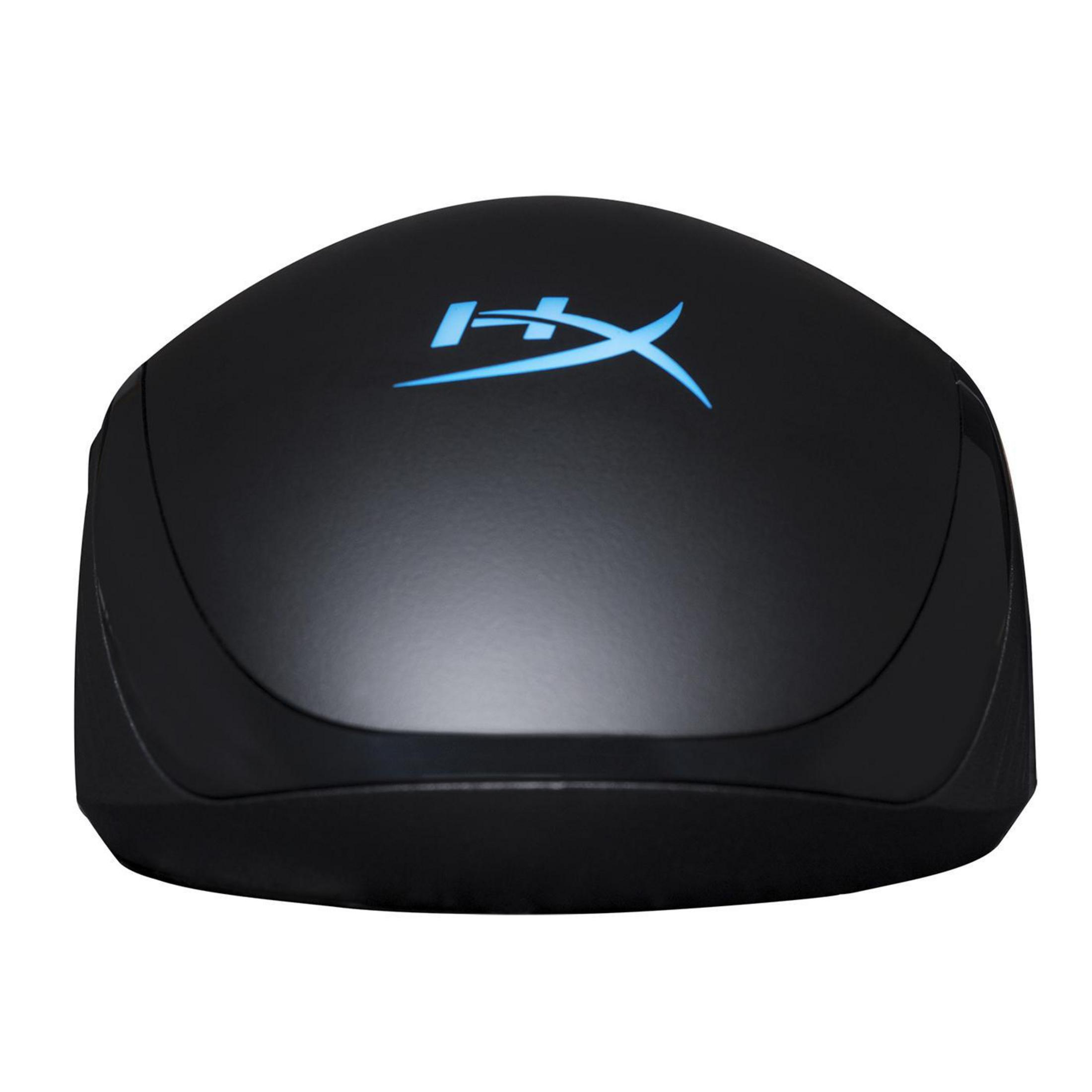 Souris de jeu HyperX noire avec logo, sur fond blanc.