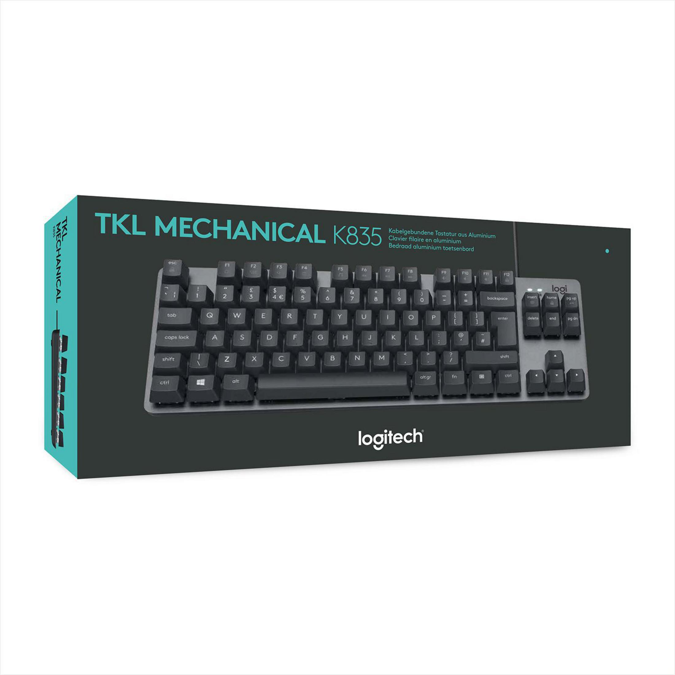K835 Tastatur, TKL 920-010008 LOGITECH TTC BLUE, GRAPHITE/SLATE Mechanisch GREY 