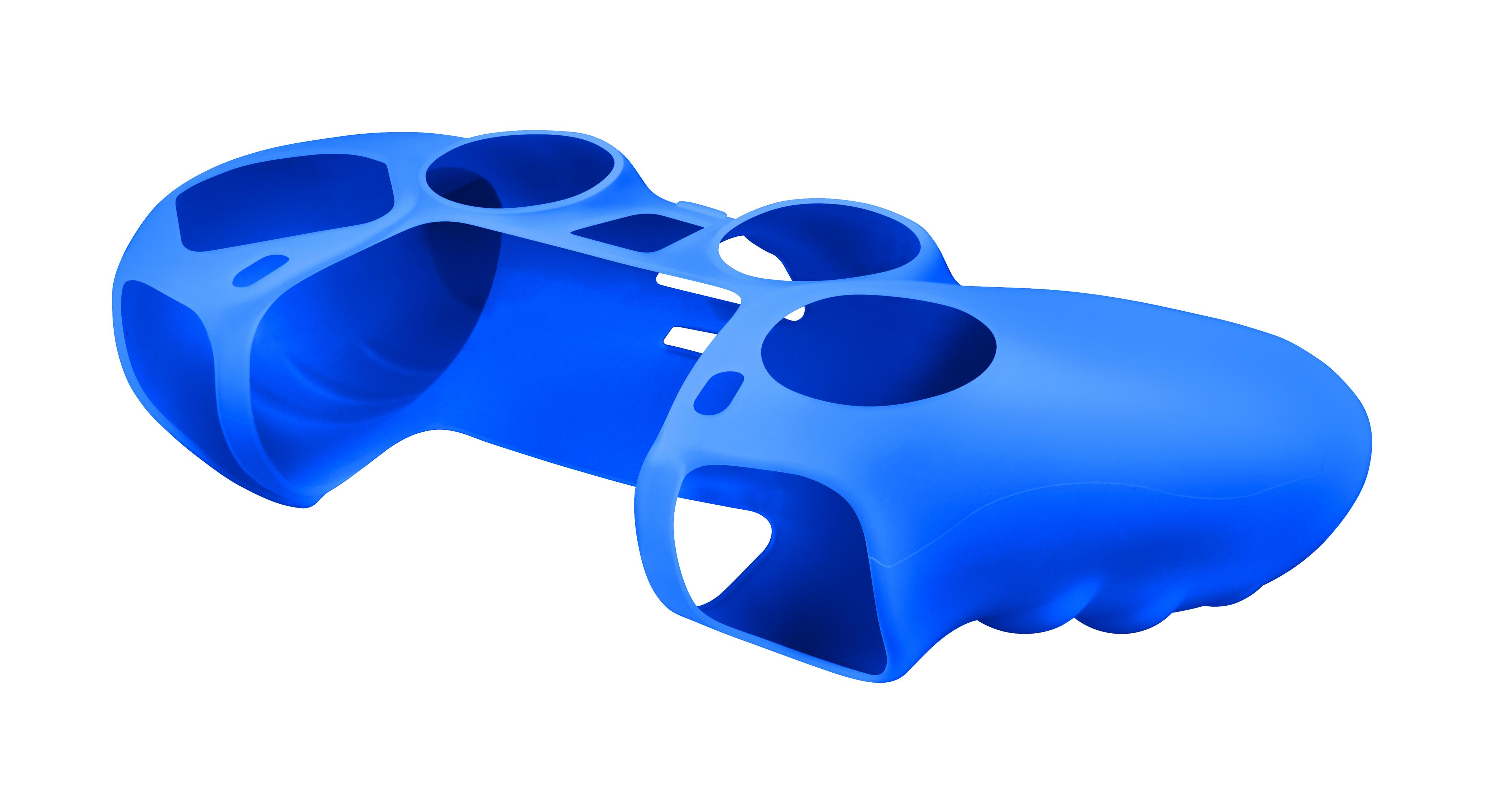 Custodia blu per controller gamepad, vista dall'alto.