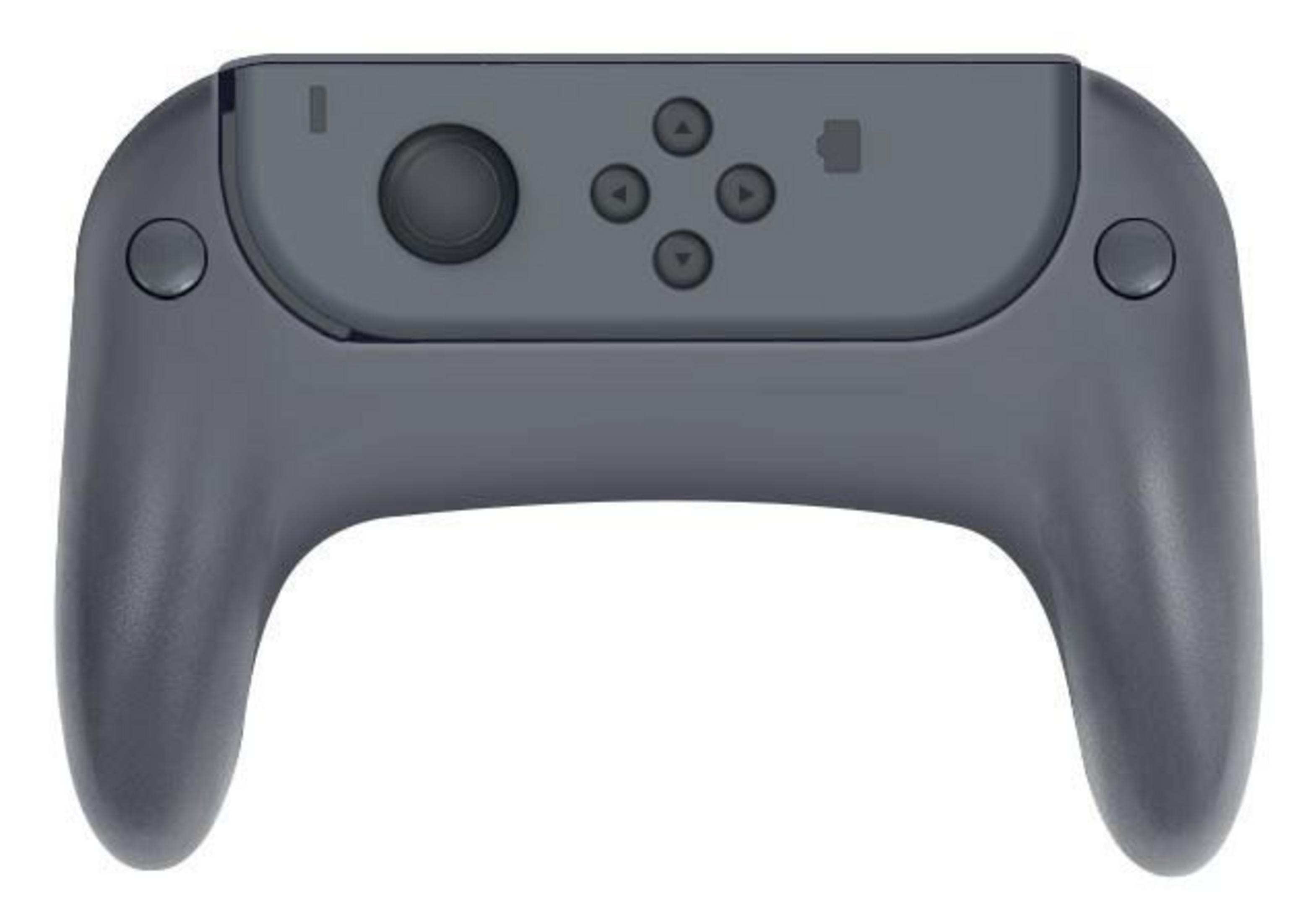 Dunkelgrauer Switch-Controller-Adapter, Tasten sichtbar.
