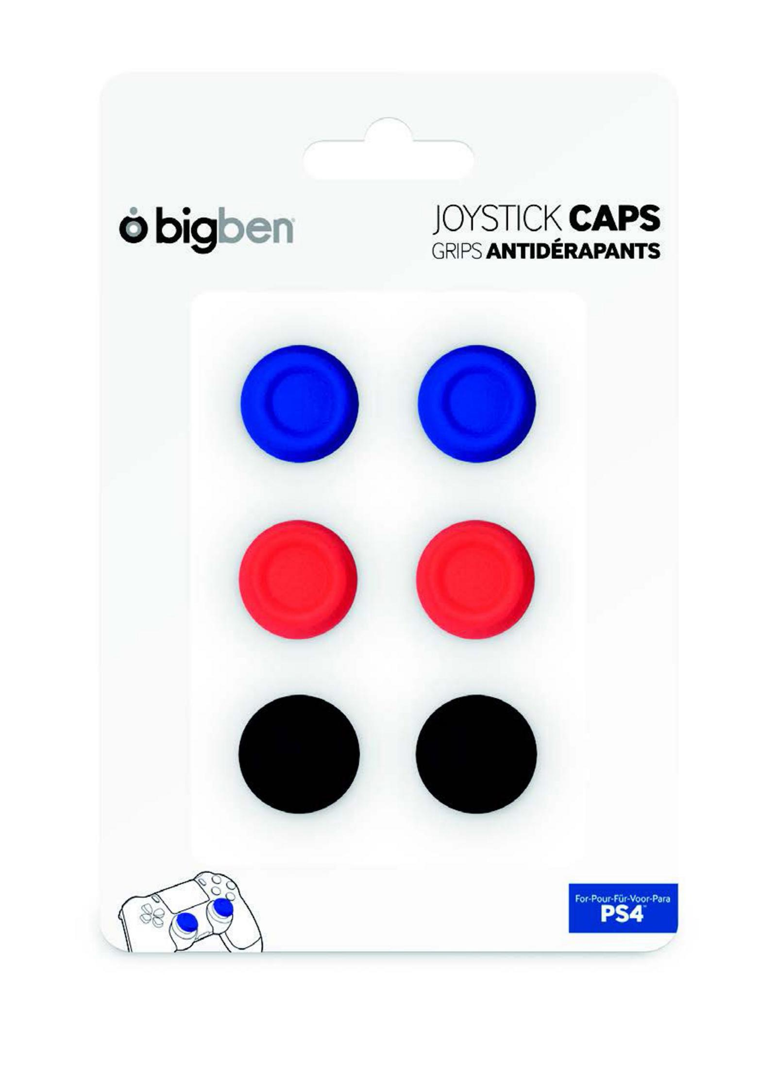 THUMB (PS4), BIGBEN GRIPS BB373103 Thumb Grips, Rot/Schwarz/Blau CONTROLLER