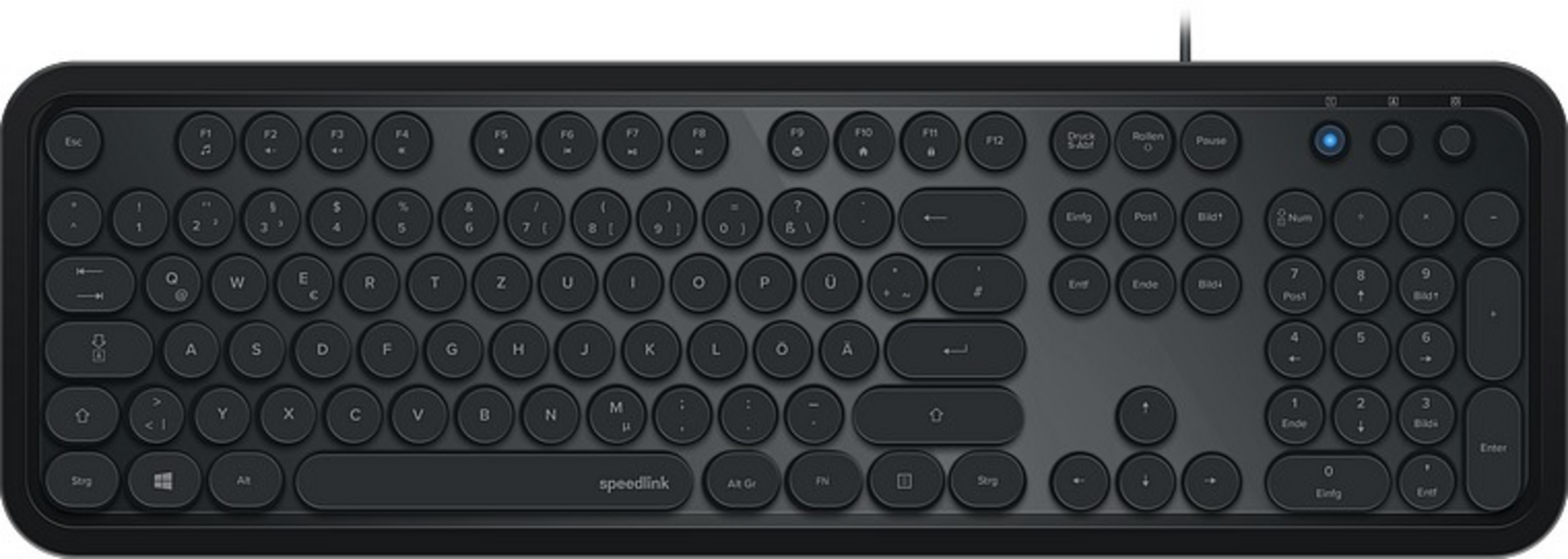SPEEDLINK SL-640004-BK RETRO BLACK, Tastatur CIRCLE