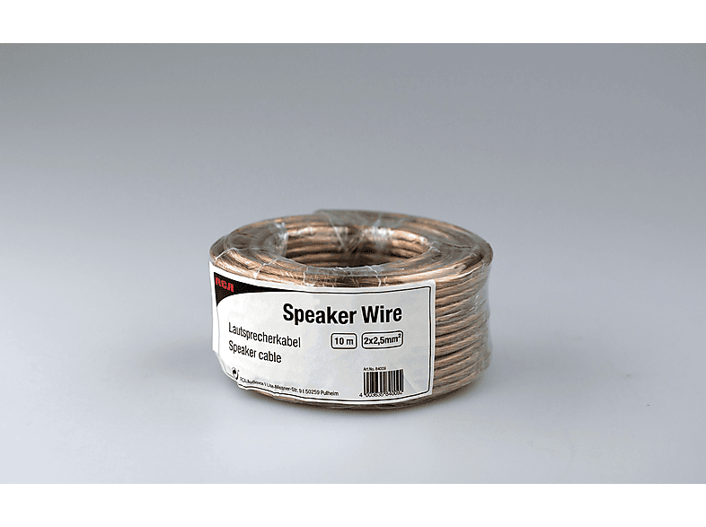100m Hifi-Lautsprecherkabel 2x2,5mm² – Premium Boxenkabel Aus Alu-Kupfer, Transparente Ummantelung