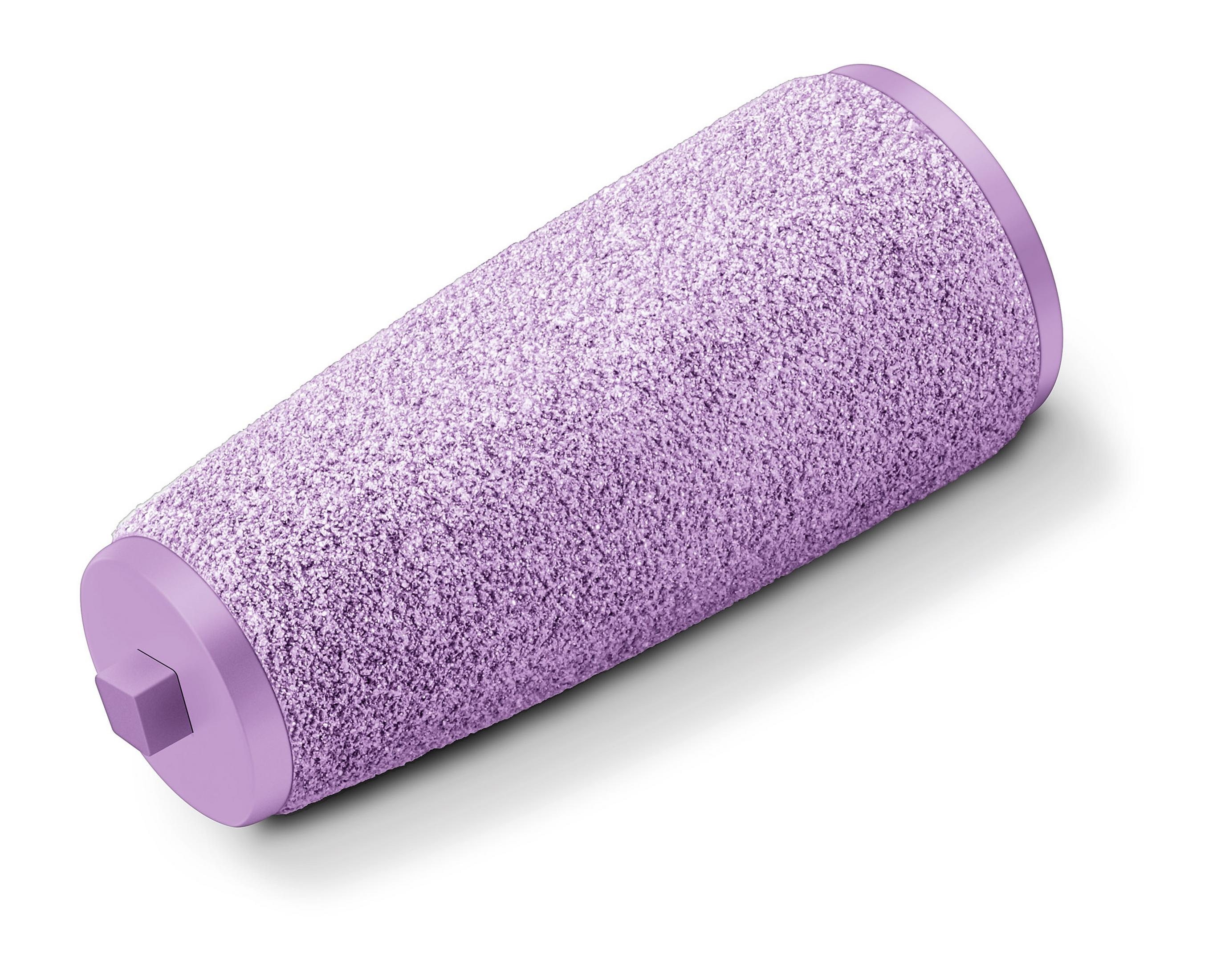 Lima per piedi viola. Sfondo bianco.