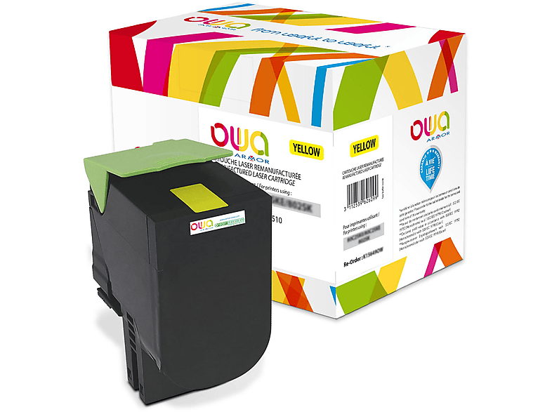 OWA K15812OW ERSETZT LEXMARK 80C0H40 Toner Gelb (LEXMARK 80C2HY0, 802HY, 080C2HY0, NO 802HY, 0080C2HY0, 80C2HYE)