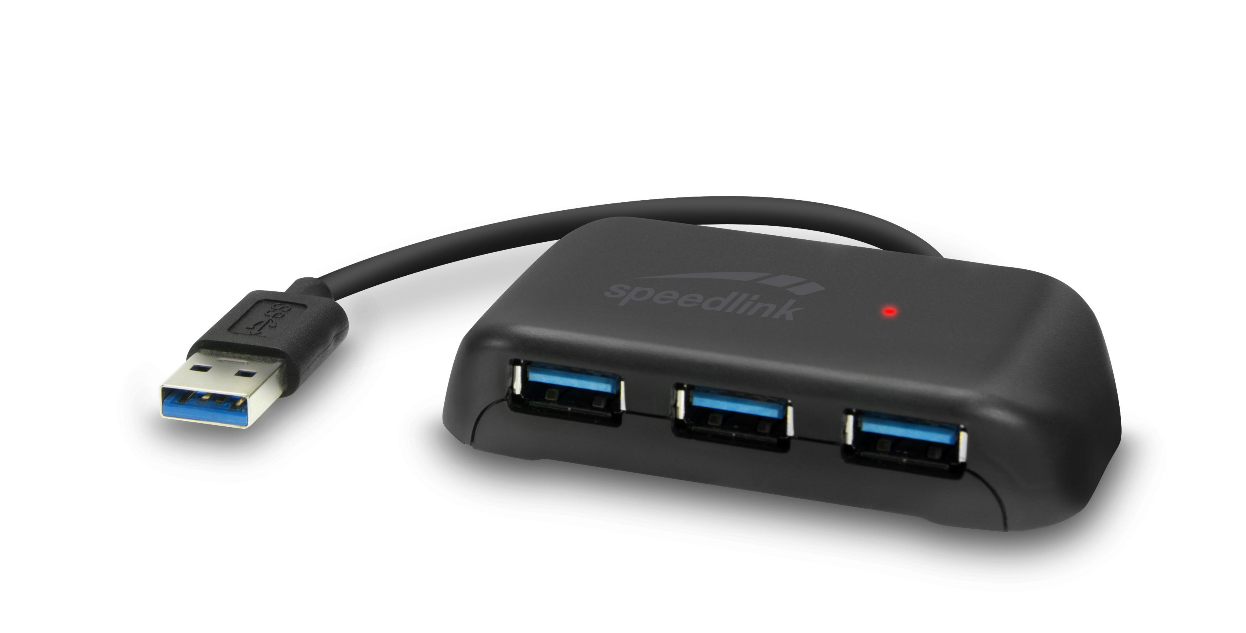 SPEEDLINK SL-140107-BK USB Hub, USB EVO 3.0, Schwarz SNAPPY USB HUB 4-PORT