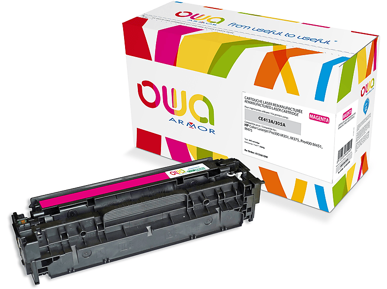 305A, HP 305A ERSETZT (HP NO K15581OW CE413A/305A CE A, Magenta OWA CE413A, MAGENTA) 413 Toner