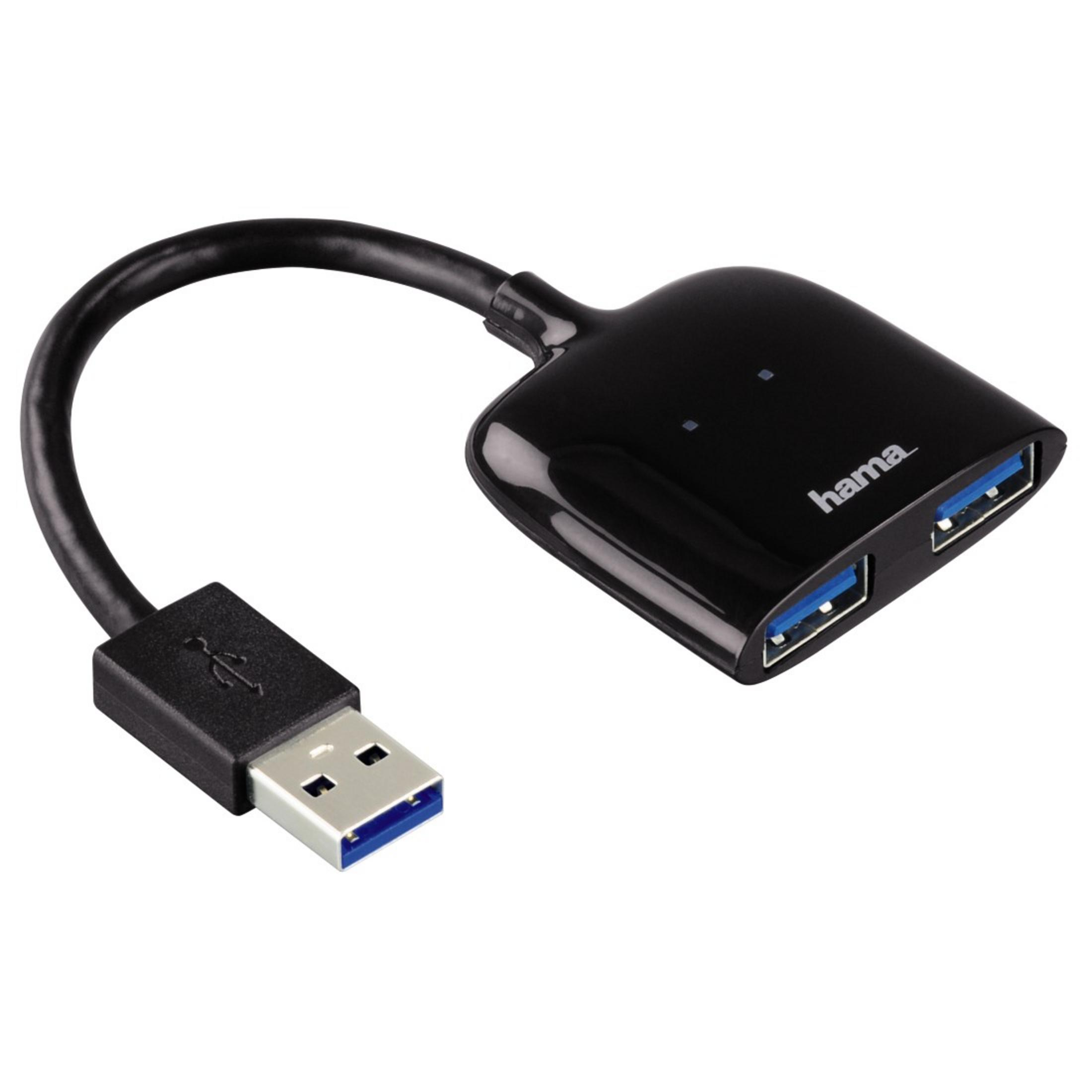 HAMA 054132 USB 3.0 HUB Schwarz 3.0 2 Hub, USB FACH