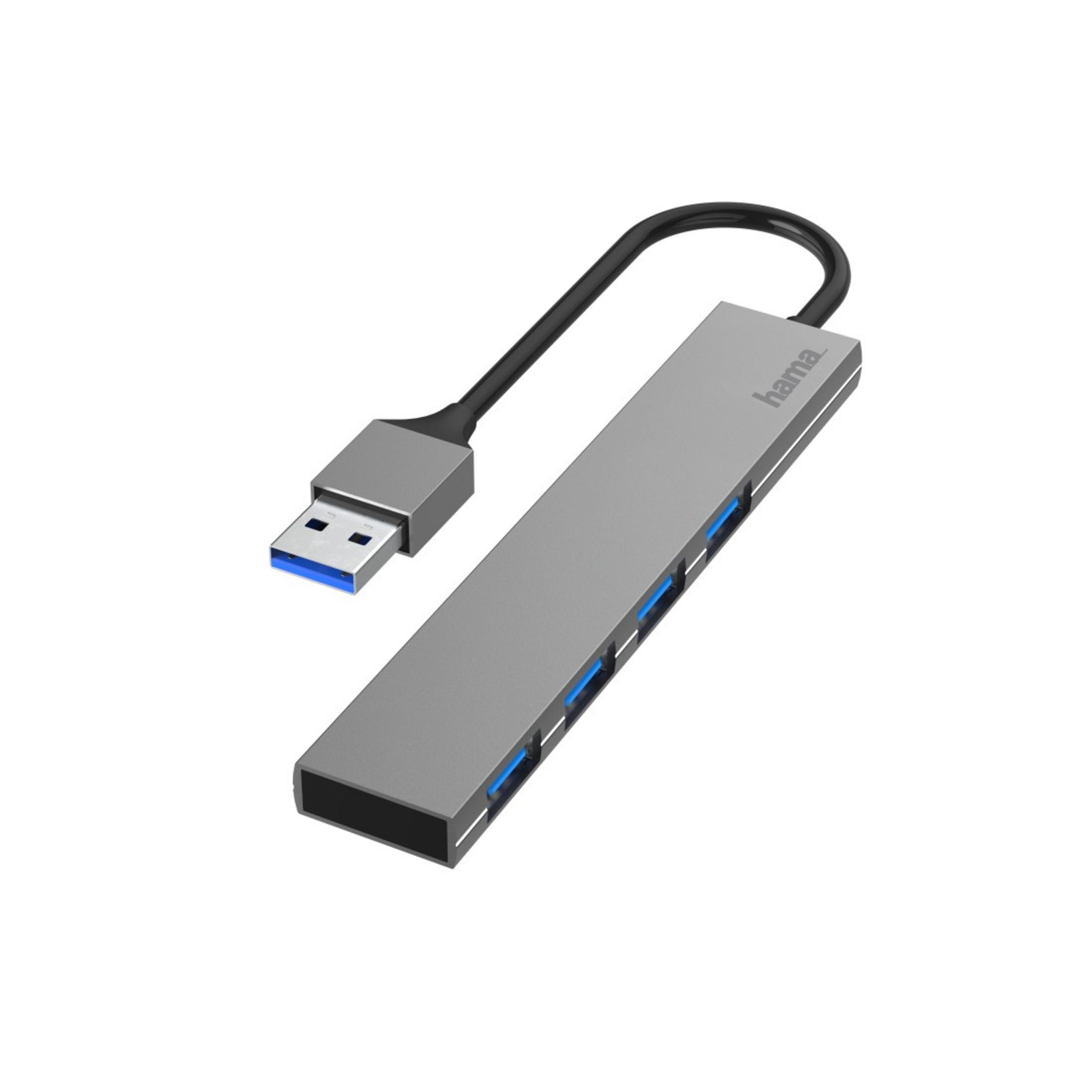 PORTS, HAMA USB USB-A-HUB, 200114 Anthrazit 5 Hub, 4 GBIT/S,