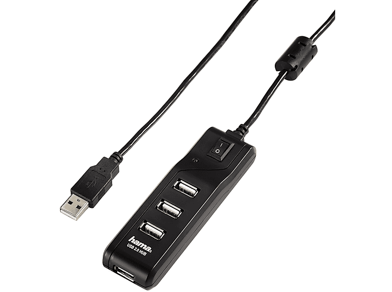 1:4 SW, USB2.0 Hub, Schwarz EIUS USB HAMA HUB 054590